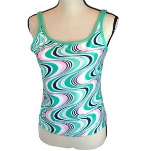 Adidas Wave Climalite Tankini with Built In Shelf Bra, Medium